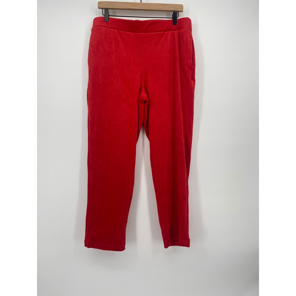 Kim Rogers Red Hots Lounge Pants Petite PM Red Fleece Pajama Bottoms Soft NEW